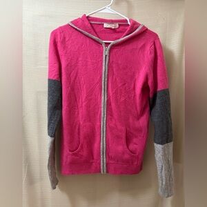 C. Cashmere Pink 100% Cashmere Zip Hoodie Sweater Size Medium Soft Cozy Vibes